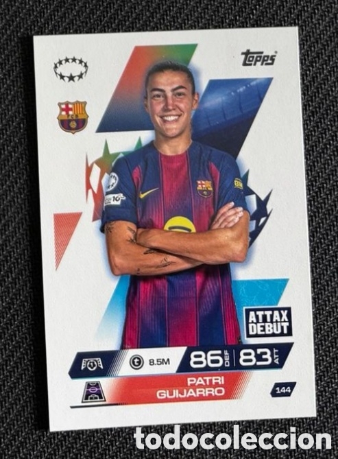 Coleccionismo cromos antiguos: 144 PATRI GUIJARRO Topps UEFA Champions League Match Attax 2025 2026 carta FC BARCELONA