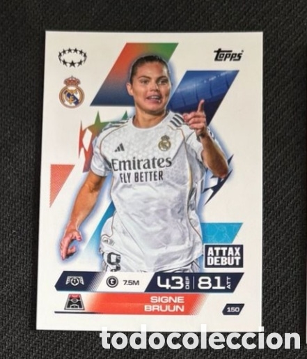 Coleccionismo cromos antiguos: 150 SIGNE BRUUN Topps UEFA Champions League Match Attax 2025 2026 carta REAL MADRID