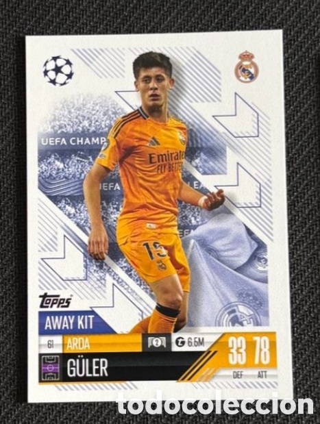 Coleccionismo cromos antiguos: 61 GULER Topps UEFA Champions League Match Attax 2024 2025 carta REAL MADRID