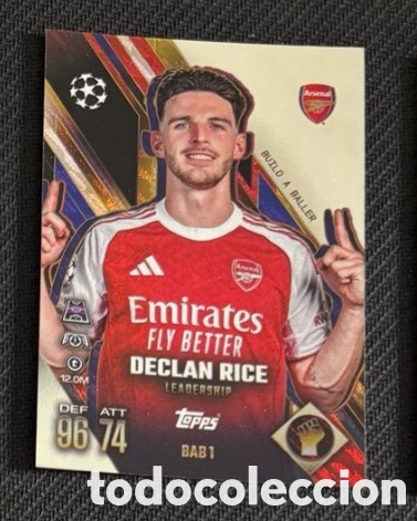 Coleccionismo cromos antiguos: BAB1 DECLAN RICE ARSENAL LEADERSHIP Topps Match Attax Extra 2025-26