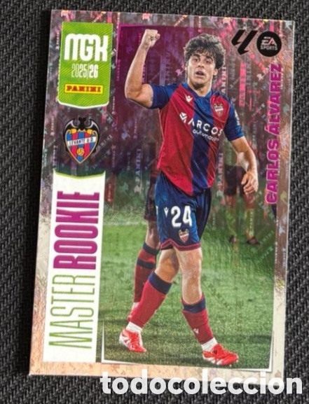 Coleccionismo cromos antiguos: CARLOS ALVAREZ LEVANTE M&Aacute;STER ROOKIE MGK MEGACRACK PANINI 2025 2026
