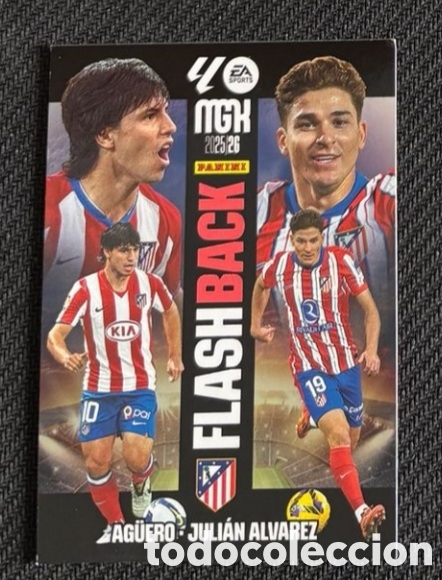 Coleccionismo cromos antiguos: FLASHBACK ATLETICO MADRID AGUERO JULIAN ALVAREZ MGK MEGACRACKS 2025 2026