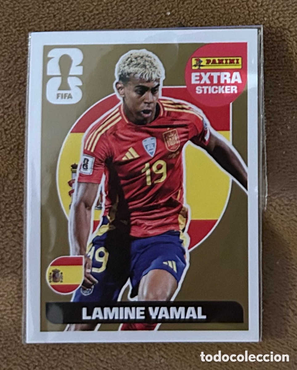 Coleccionismo cromos antiguos: Lamine yamal Espa&ntilde;a Extra esticker GOLD Panini Copa 2026
