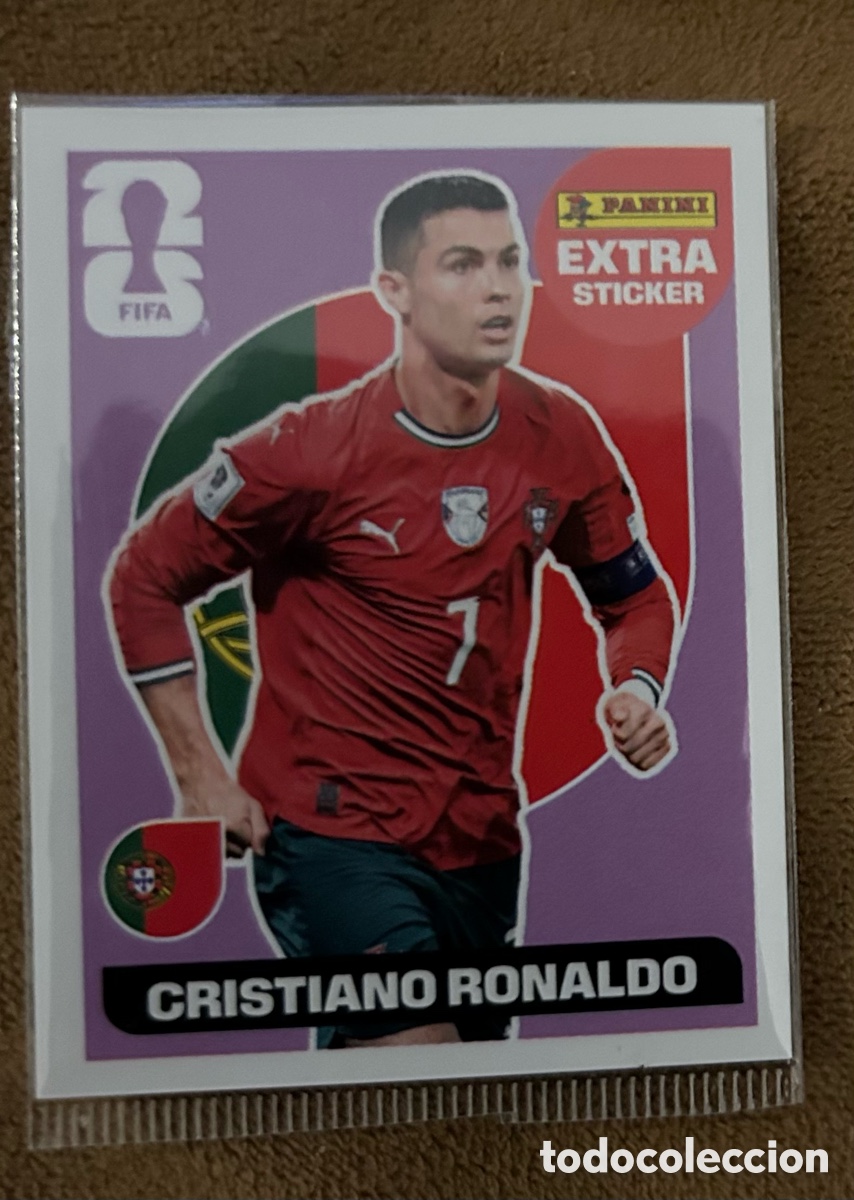 Coleccionismo cromos antiguos: FIFA WORLD CUP MUNDIAL 2026 CRISTIANO RONALDO EXTRA STICKER MORADO