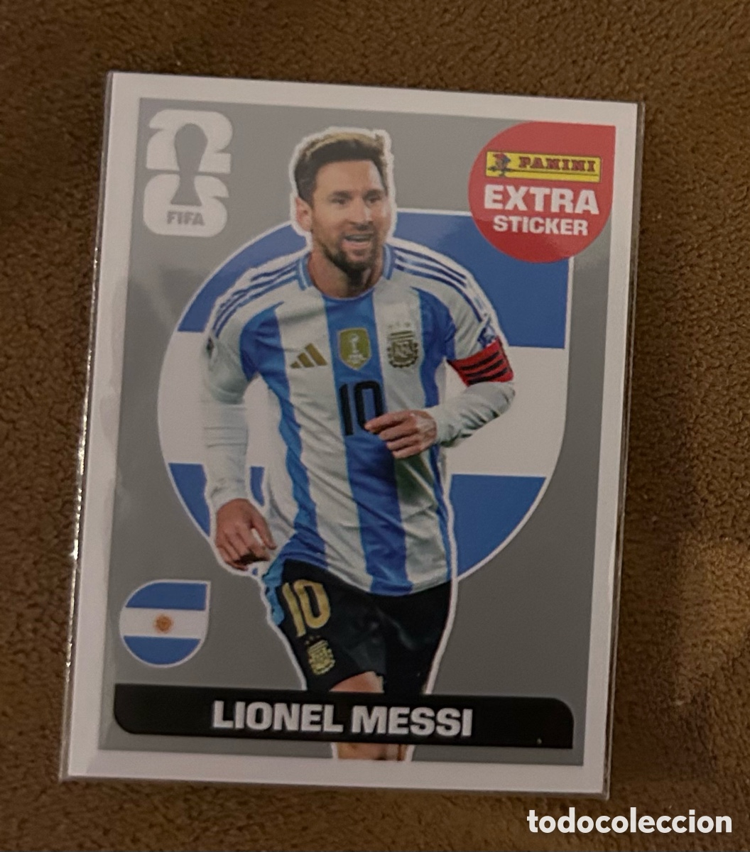 Coleccionismo cromos antiguos: Leo Messi extra sticker plata mundial FIFA 2026