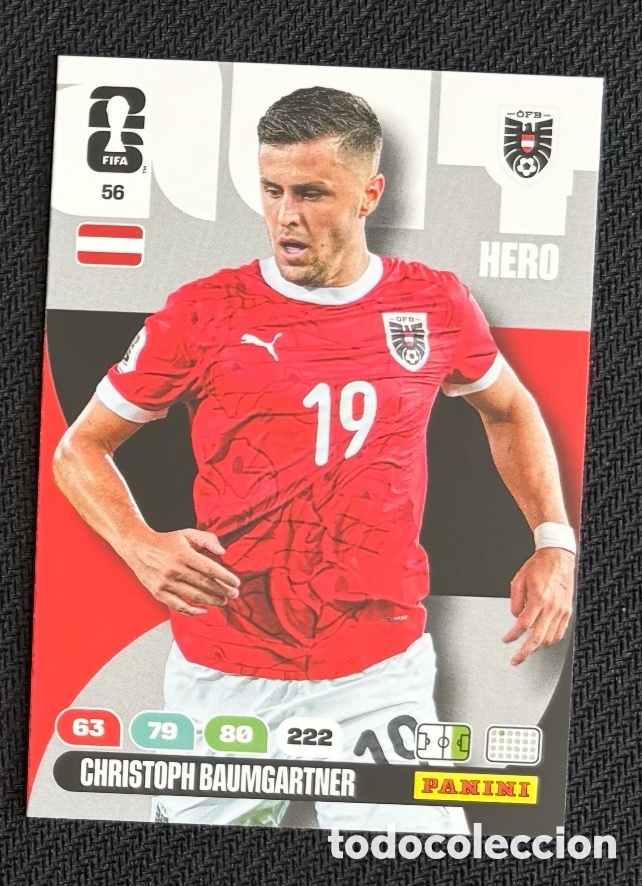 Coleccionismo cromos antiguos: 56 BAUMGARTNER AUSTRIA FIFA WORLD CUP MUNDIAL 2026