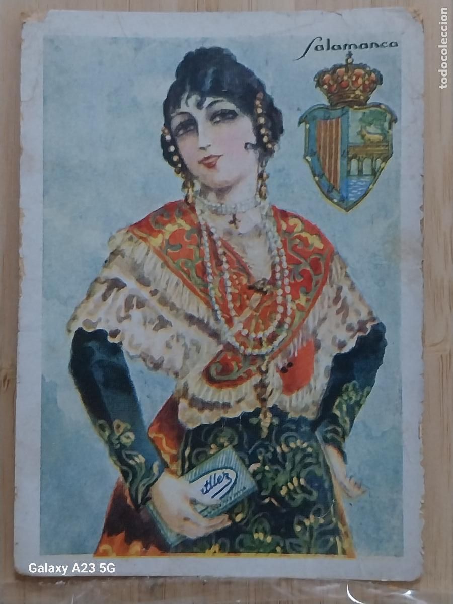 Coleccionismo cromos antiguos: SALAMANCA CHOCOLATES AMATLLER TRAJE REGIONAL ILUSTRACION MODERNISTA CROMO 34 ORIGINAL A&Ntilde;OS 20 30