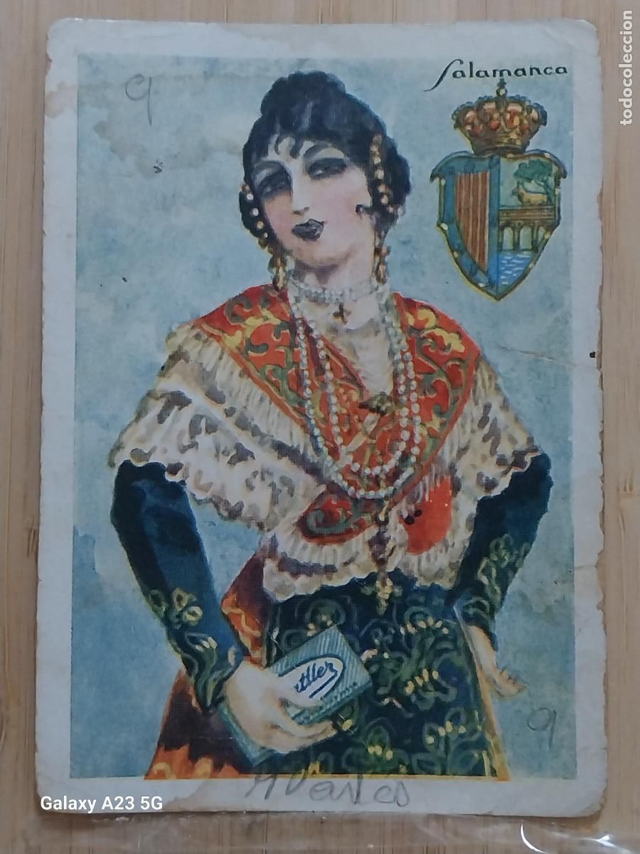Coleccionismo cromos antiguos: SALAMANCA * CHOCOLATES AMATLLER TRAJE REGIONAL ILUSTRACION MODERNISTA CROMO 34 ORIGINAL A&Ntilde;OS 20 30