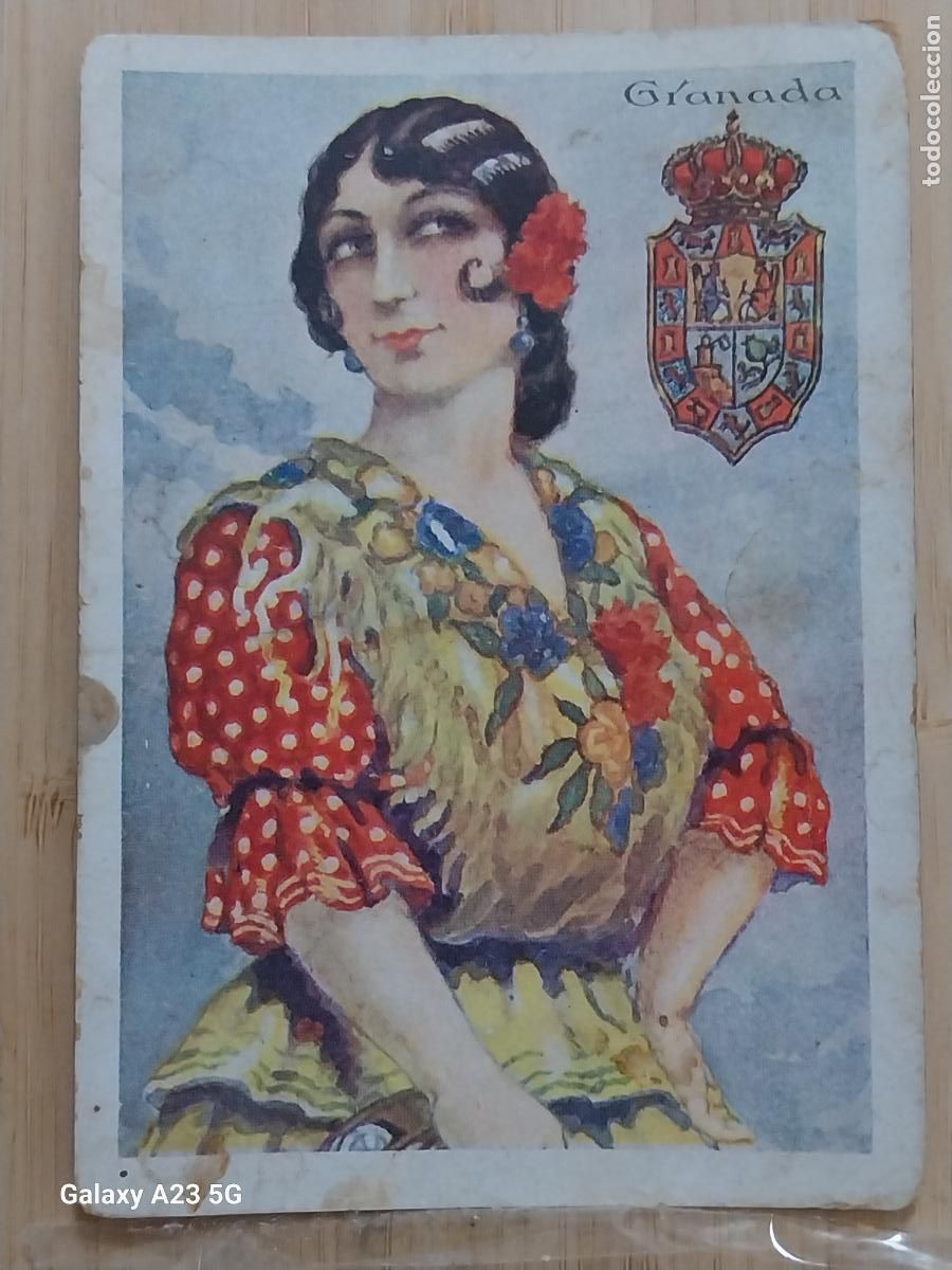 Coleccionismo cromos antiguos: GRANADA * CHOCOLATES AMATLLER TRAJE REGIONAL ILUSTRACION MODERNISTA CROMO 39 ORIGINAL A&Ntilde;OS 20 30