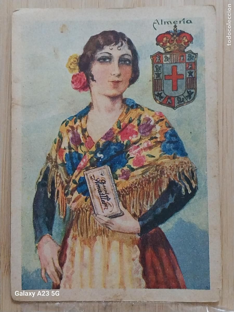 Coleccionismo cromos antiguos: ALMERIA * CHOCOLATES AMATLLER TRAJE REGIONAL ILUSTRACION MODERNISTA CROMO 41 ORIGINAL A&Ntilde;OS 20 30