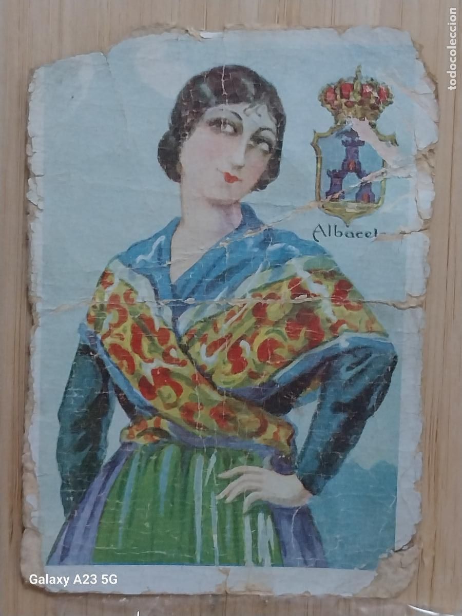 Coleccionismo cromos antiguos: ALBACETE * CHOCOLATES AMATLLER TRAJE REGIONAL ILUSTRACION MODERNISTA CROMO ORIGINAL A&Ntilde;OS 20 30