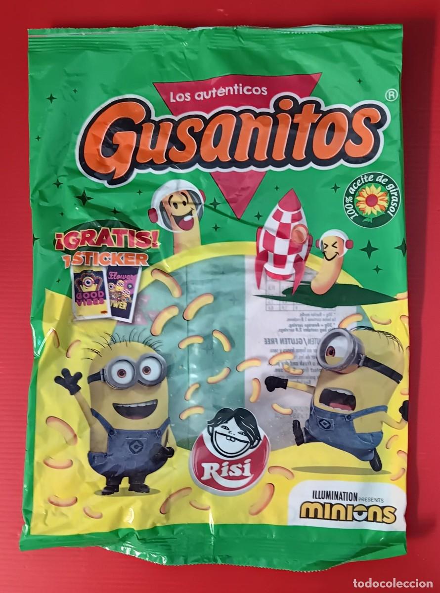 Coleccionismo cromos antiguos: ENVOLTORIO CROMOS SERIE MINIONS PAQIETE GRANDE PROMOCION RISI NO CROPAN BIMBO PHOSKITOS PANRICO