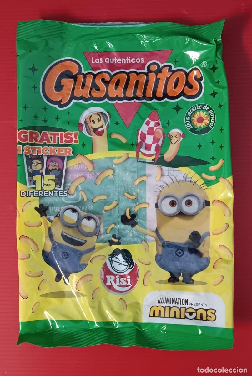 Coleccionismo cromos antiguos: ENVOLTORIO CROMOS SERIE MINIONS PROMOCION RISI NO CROPAN BIMBO PHOSKITOS PANRICO MATUTANO