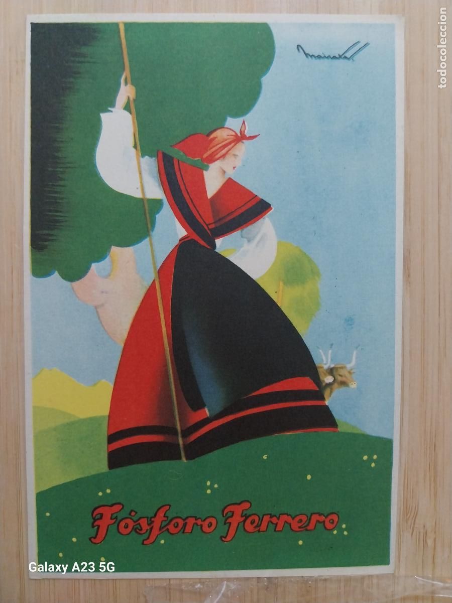 Coleccionismo cromos antiguos: FOSFORO FERRERO POSTAL ILUSTRACION MAIRATA SERIE 3 N&ordm; 2 GALICIA VINTAGE SC ORIGINAL
