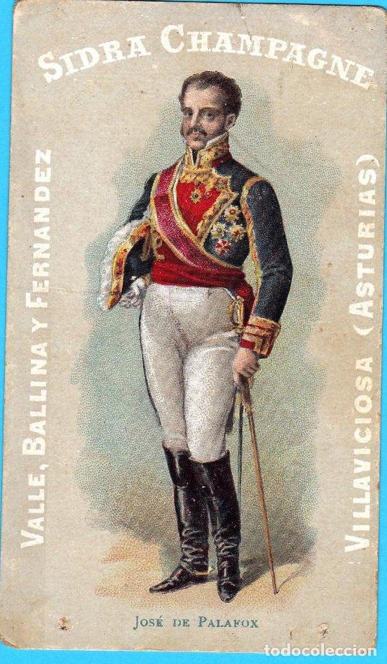 Coleccionismo cromos antiguos: JOS&Eacute; DE PALAFOX. SIDRA CHAMPAGNE VALLE, BALLINA Y FERN&Aacute;NDEZ. VILLAVICIOSA, ASTURIAS, S/F.