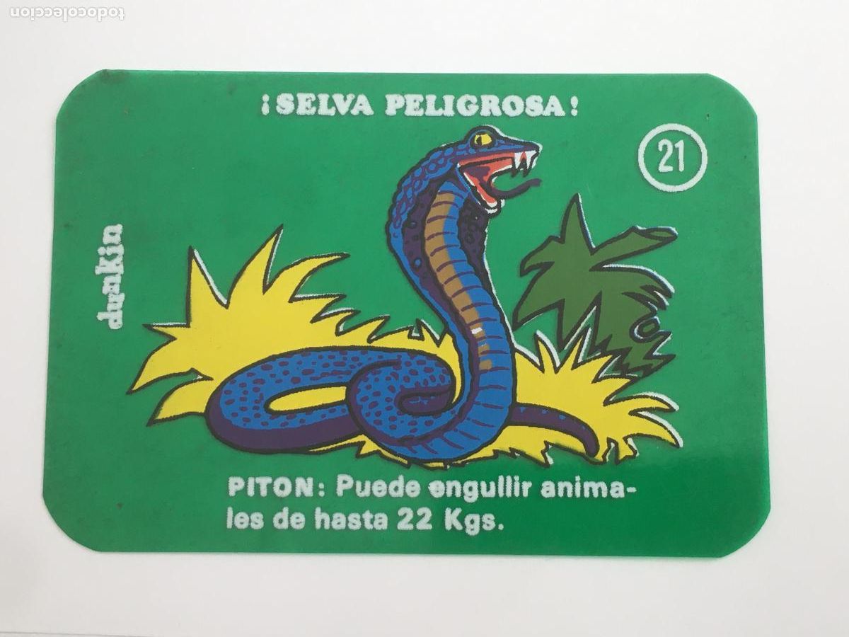 Coleccionismo cromos antiguos: dunkin selva peligrosa cromo n&ordm; 21 nunca pegado muy buen estado