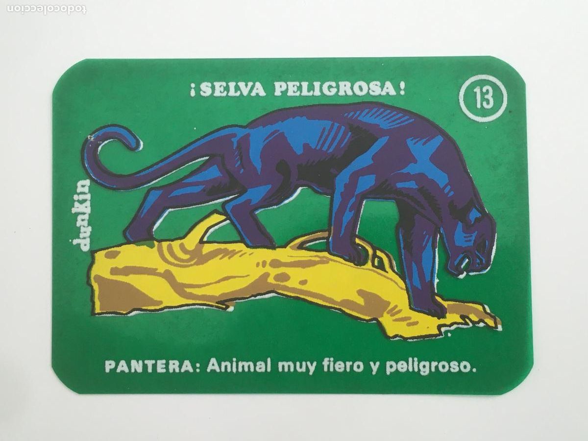 Coleccionismo cromos antiguos: dunkin selva peligrosa cromo n&ordm; 13 nunca pegado muy buen estado