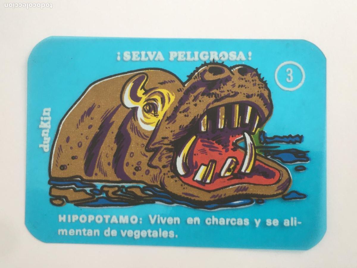 Coleccionismo cromos antiguos: dunkin selva peligrosa cromo n&ordm; 3 nunca pegado muy buen estado