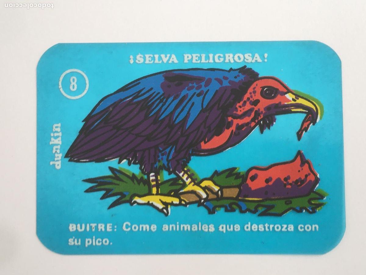 Coleccionismo cromos antiguos: dunkin selva peligrosa cromo n&ordm; 8 nunca pegado muy buen estado