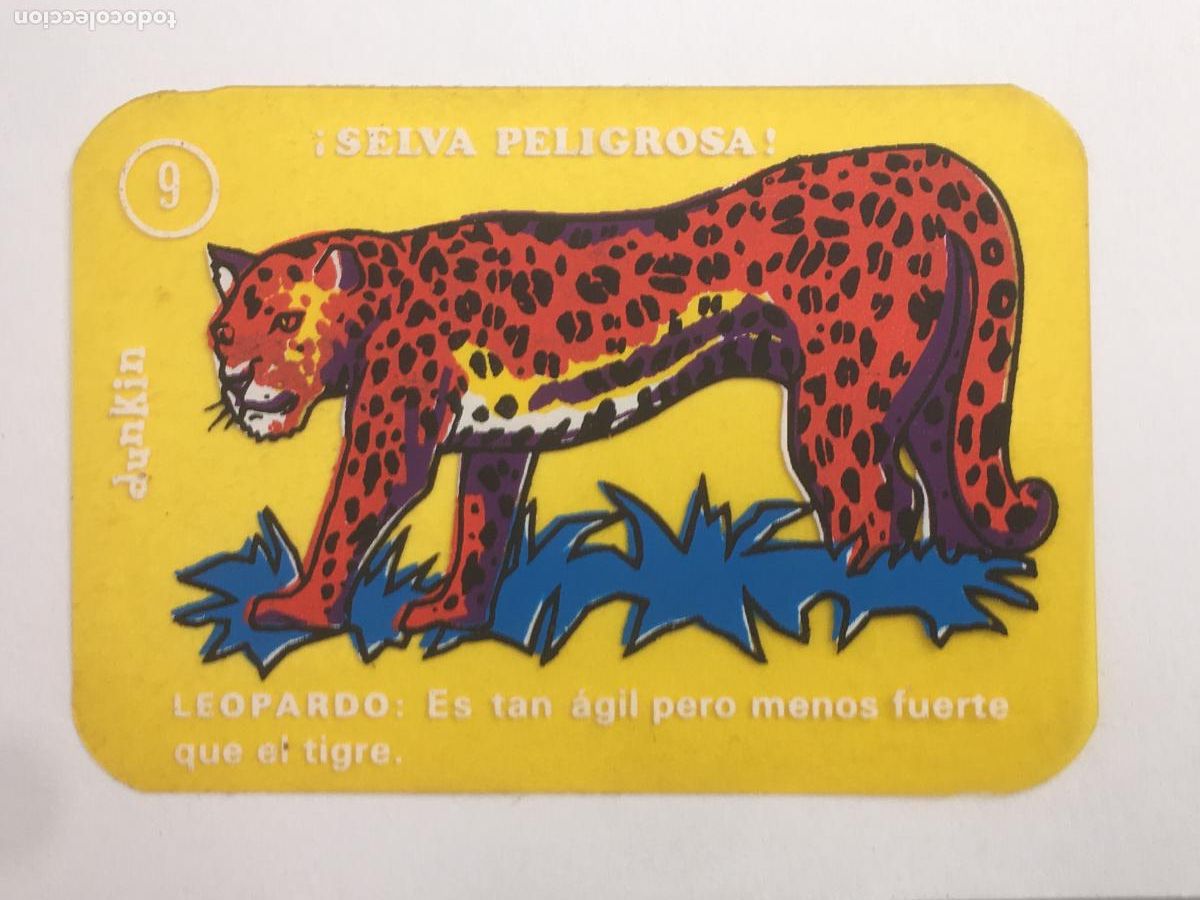 Coleccionismo cromos antiguos: dunkin selva peligrosa cromo n&ordm; 9 nunca pegado muy buen estado