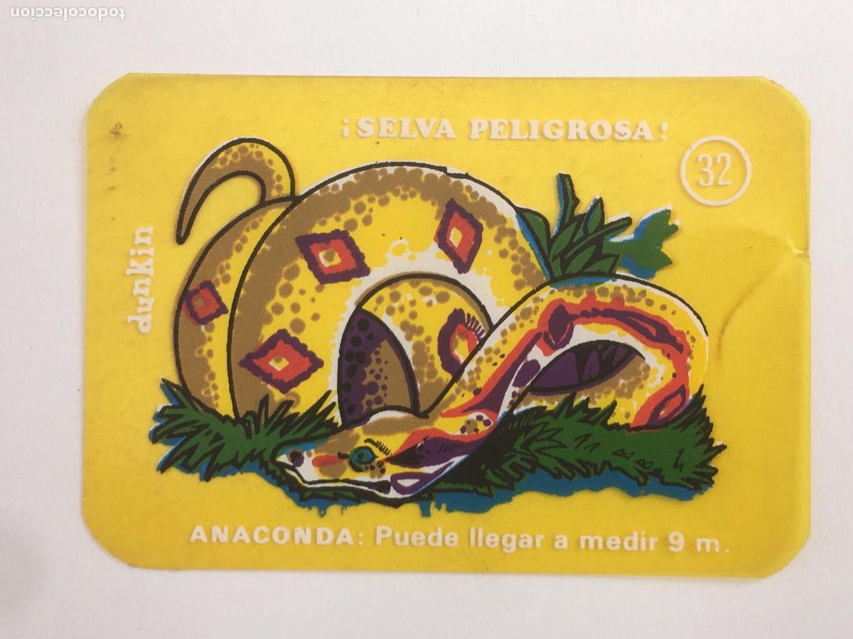 Coleccionismo cromos antiguos: dunkin selva peligrosa cromo n&ordm; 32 nunca pegado muy buen estado