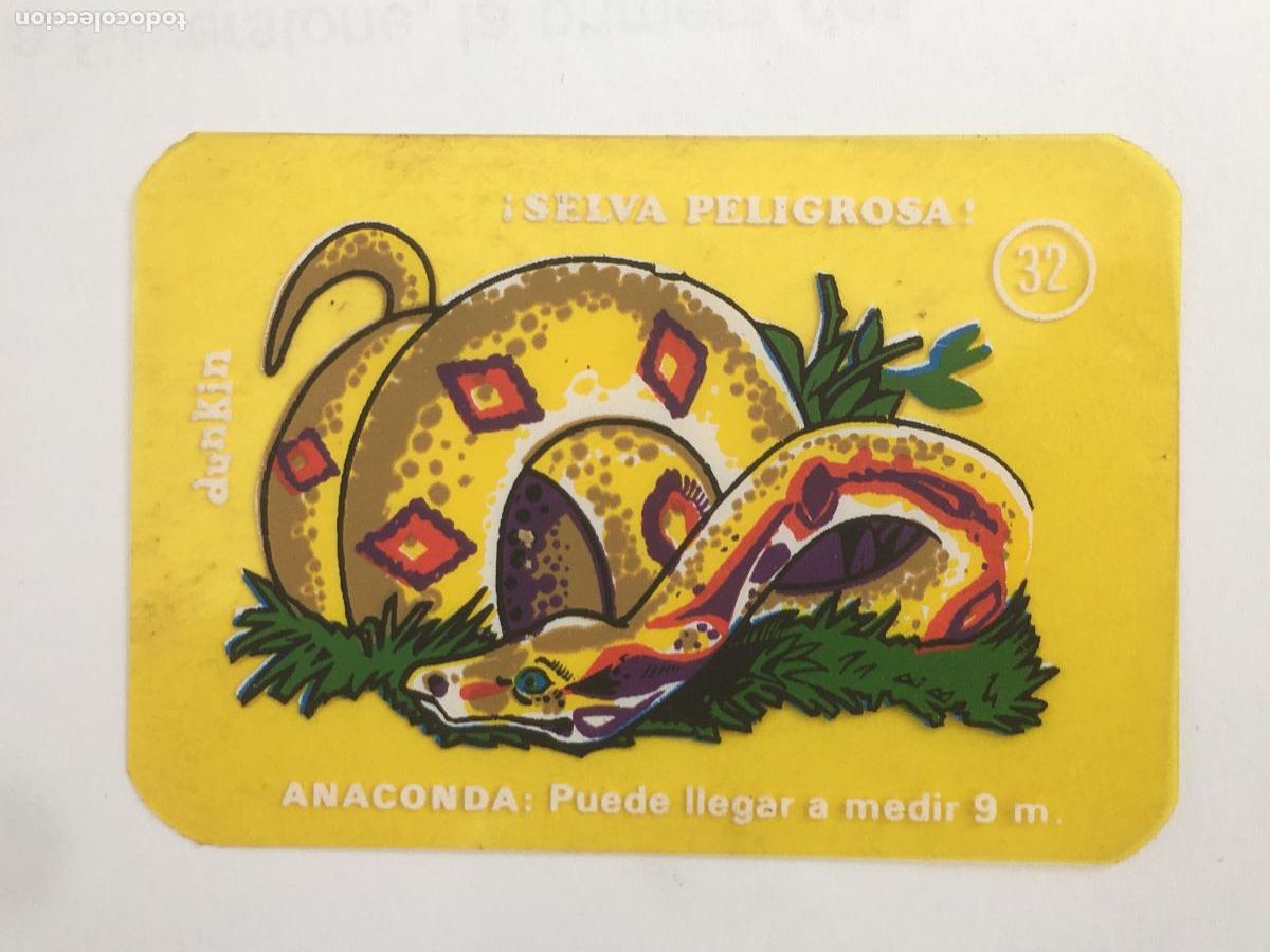 Coleccionismo cromos antiguos: dunkin selva peligrosa cromo n&ordm; 32 nunca pegado muy buen estado