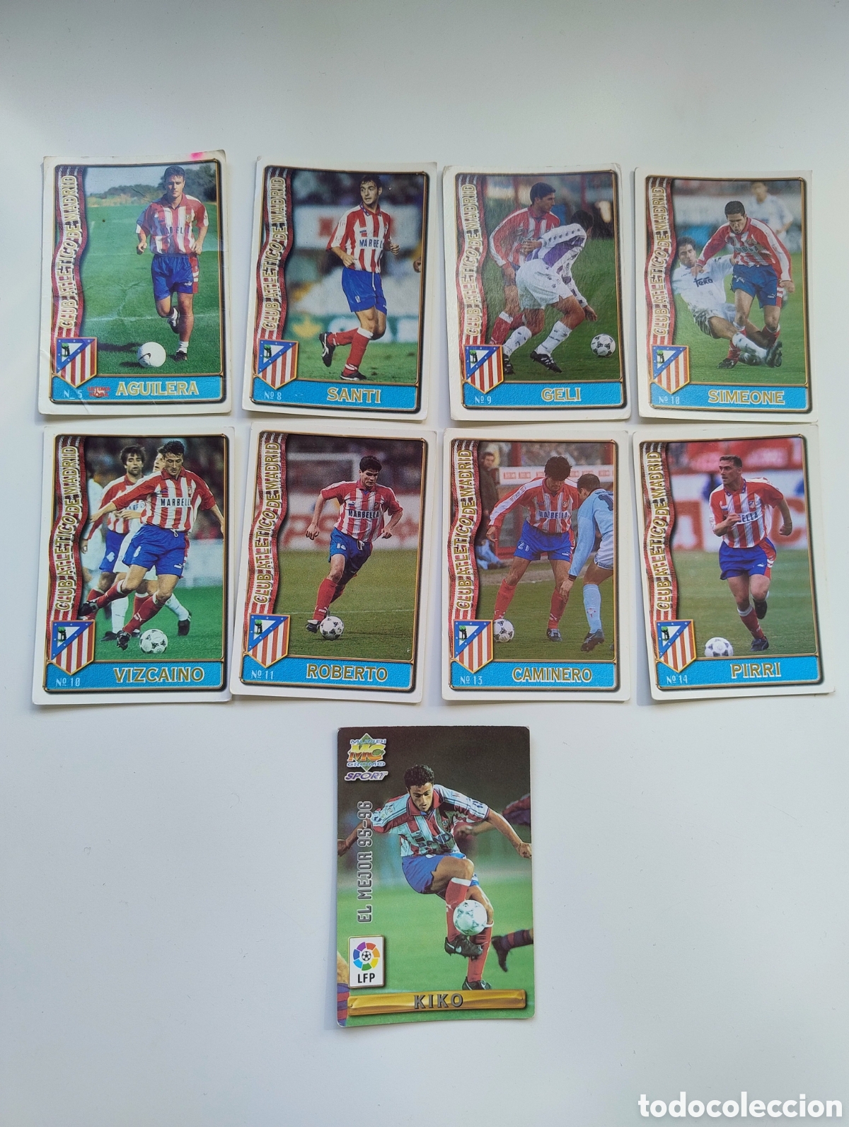 Coleccionismo cromos antiguos: Lote 9 cromos Atl&eacute;tico Madrid temporada 96/97
