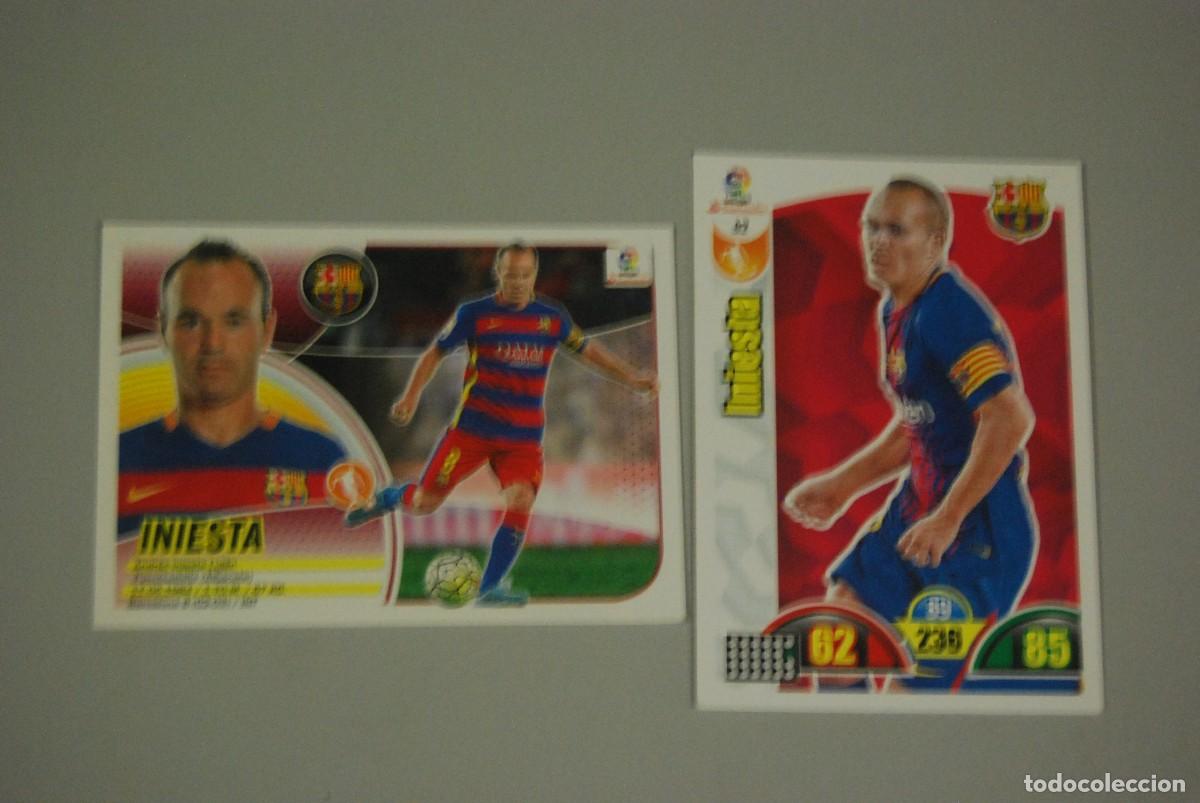 Coleccionismo cromos antiguos: INIESTA (2) F.C. BARCELONA ADRENAYN XL 2017-18 N&ordm;62 2016-17 N&ordm; 12 (LEER DESCRIPCION Y VER FOTOS)