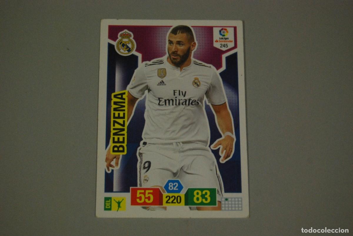 Coleccionismo cromos antiguos: BENZEMA REAL MADRID ADRENALYN XL N&ordm; 245 LIGA 2018-19 (LEER DESCRIPCION Y VER FOTOS)