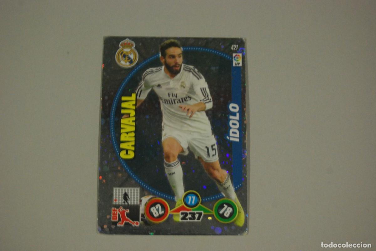 Coleccionismo cromos antiguos: CARVAJAL-IDOLO REAL MADRID ADRENALYN XL N&ordm; 421 LIGA 2014-15 (LEER DESCRIPCION Y VER FOTOS)