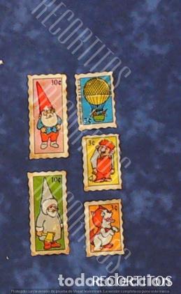 Collectable Antique Stickers: CHICLE LA LLAMADA DE LOS GNOMOS 5 SELLOS CHICLES