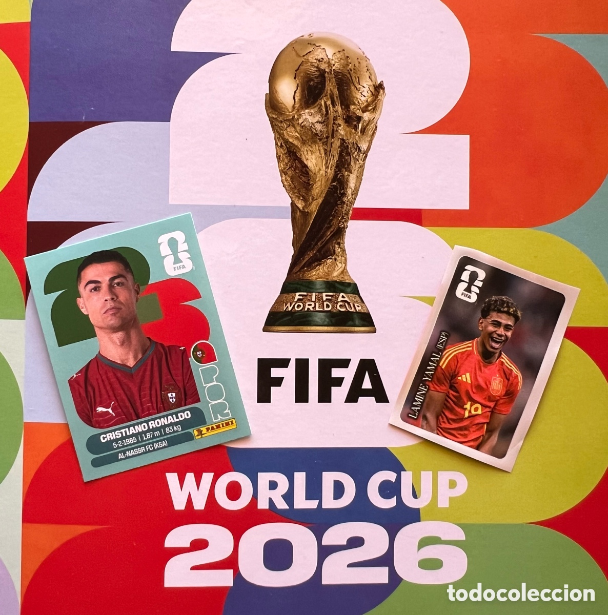 Coleccionismo cromos antiguos: Cromo Cristiano Ronaldo y Laline Yamal Coca cola Panini Fifa 2026