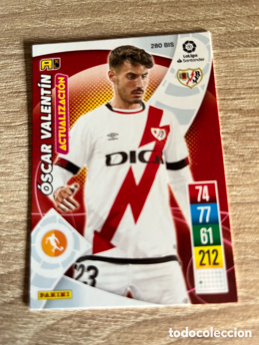 Coleccionismo cromos antiguos: 280 BIS OSCAR VALENT&Iacute;N ACTUALIZACI&Oacute;N ADRENALYN 2021 2022 21 22 RAYO VALLECANO