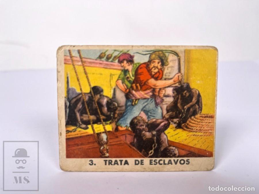 Coleccionismo cromos antiguos: Cromo - Goma Para Mascar Boblero - Serie Piratas - Num. 3 Trata de Esclavos- Sin pegar