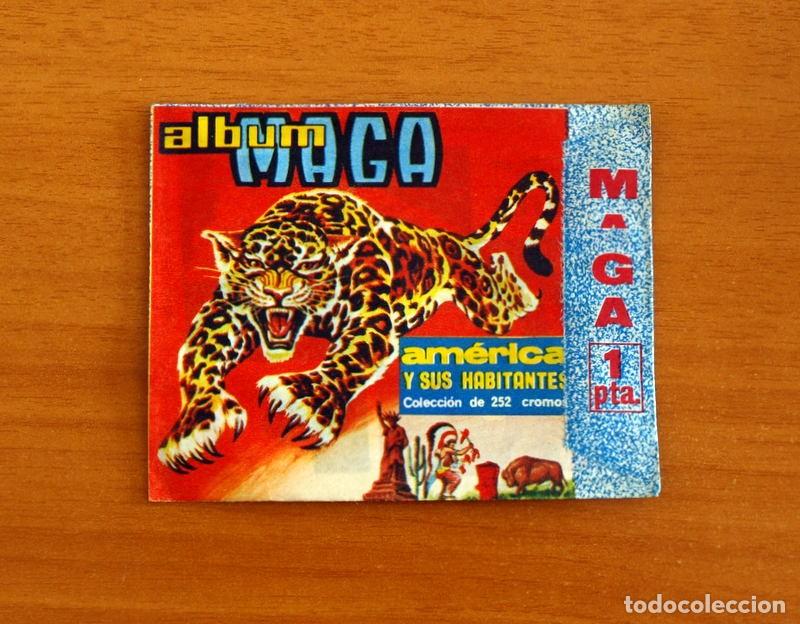 Coleccionismo cromos antiguos: Sobre de cromos sin abrir - Am&eacute;rica y sus habitantes, &Aacute;lbum Maga - Ediciones Maga 1968