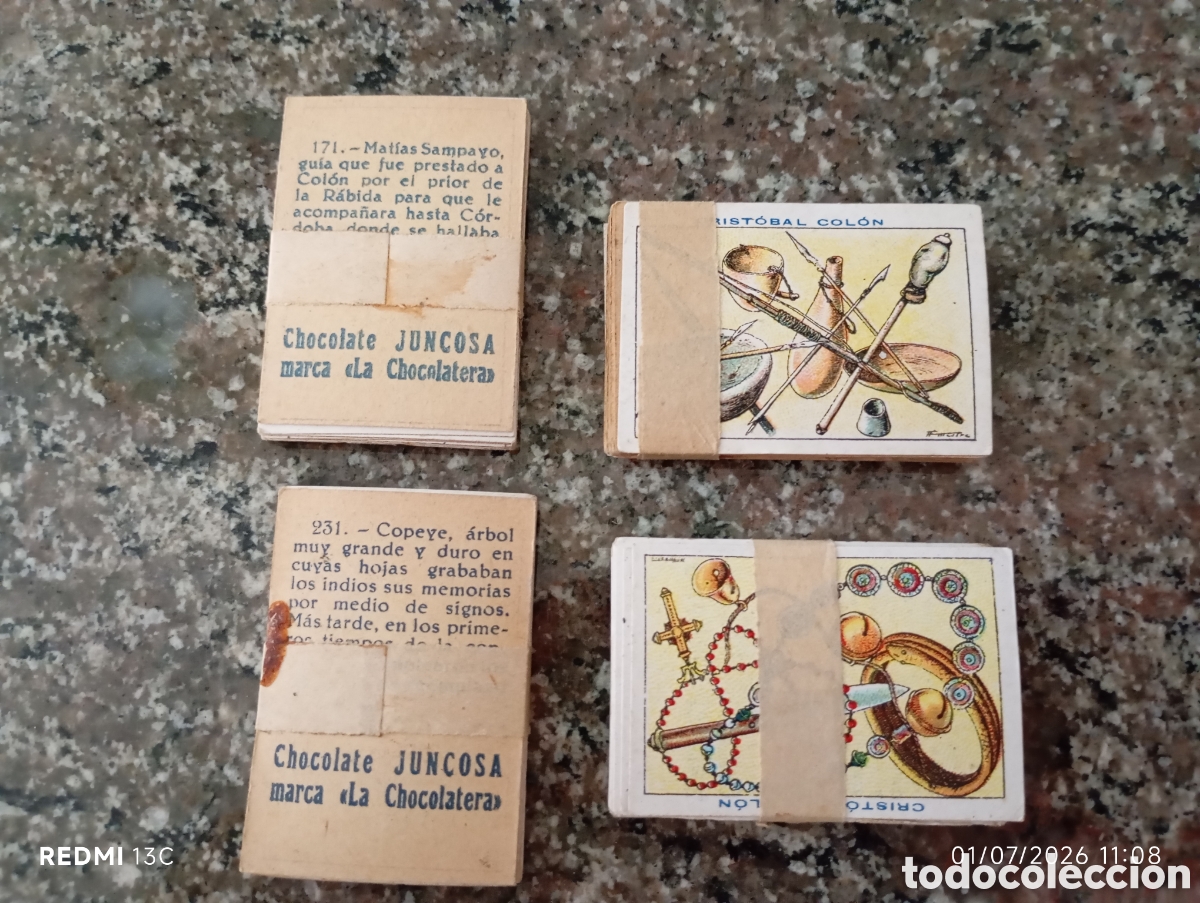 Coleccionismo cromos antiguos: 80 mini cromos historia de colon