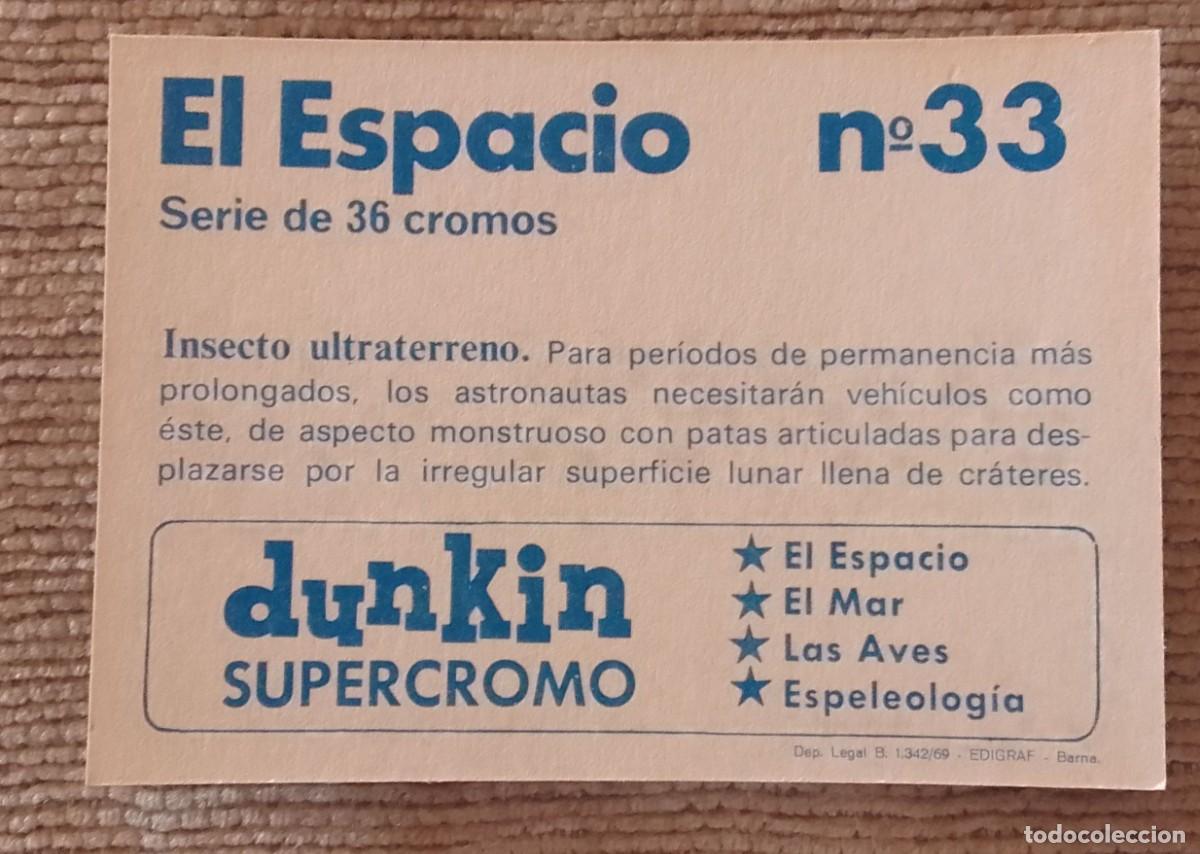 Coleccionismo cromos antiguos: CROMO. SUPERCROMO DUNKIN. EL ESPACIO. 33. - Foto 2