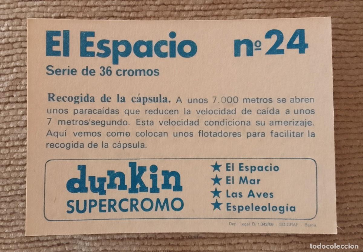 Coleccionismo cromos antiguos: CROMO. SUPERCROMO DUNKIN. EL ESPACIO. 24. - Foto 2