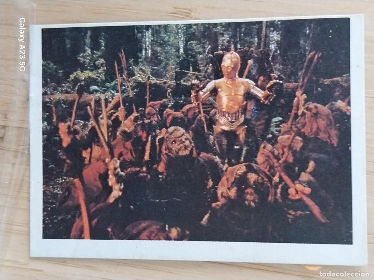 Coleccionismo cromos antiguos: RETORNO JEDI STAR WARS CROMO 135 EWOKS C3PO RECUPERADO A&Ntilde;O 1983 ED PACOSA DOS