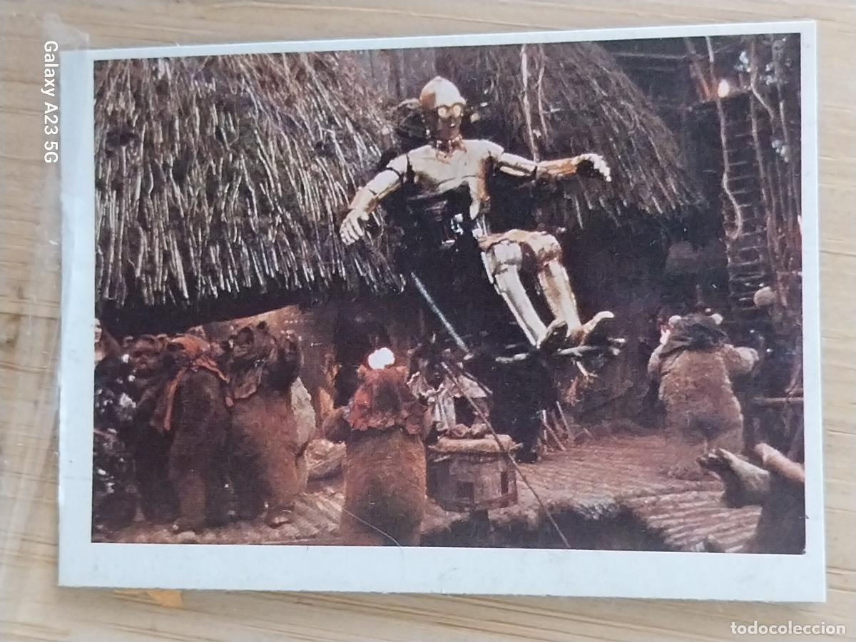 Coleccionismo cromos antiguos: RETORNO JEDI STAR WARS CROMO 140 EWOKS C3PO RECUPERADO A&Ntilde;O 1983 ED PACOSA DOS