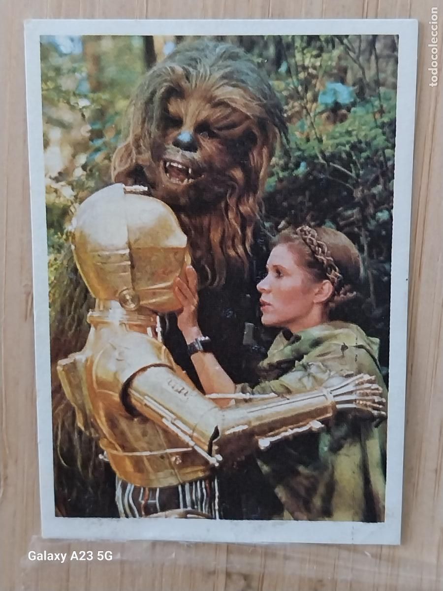 Colecionismo Cromos antigos: RETORNO JEDI STAR WARS PACOSA DOS 152 C3PO LEIA CHEWBACCA RECUPERADO ORIGINAL