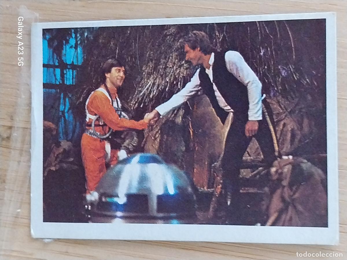 Coleccionismo cromos antiguos: RETORNO JEDI STAR WARS A&Ntilde;O 1983 PACOSA DOS 198 PILOTO REBELDE R2D2 HAN SOLO RECUPERADO ORIGINAL