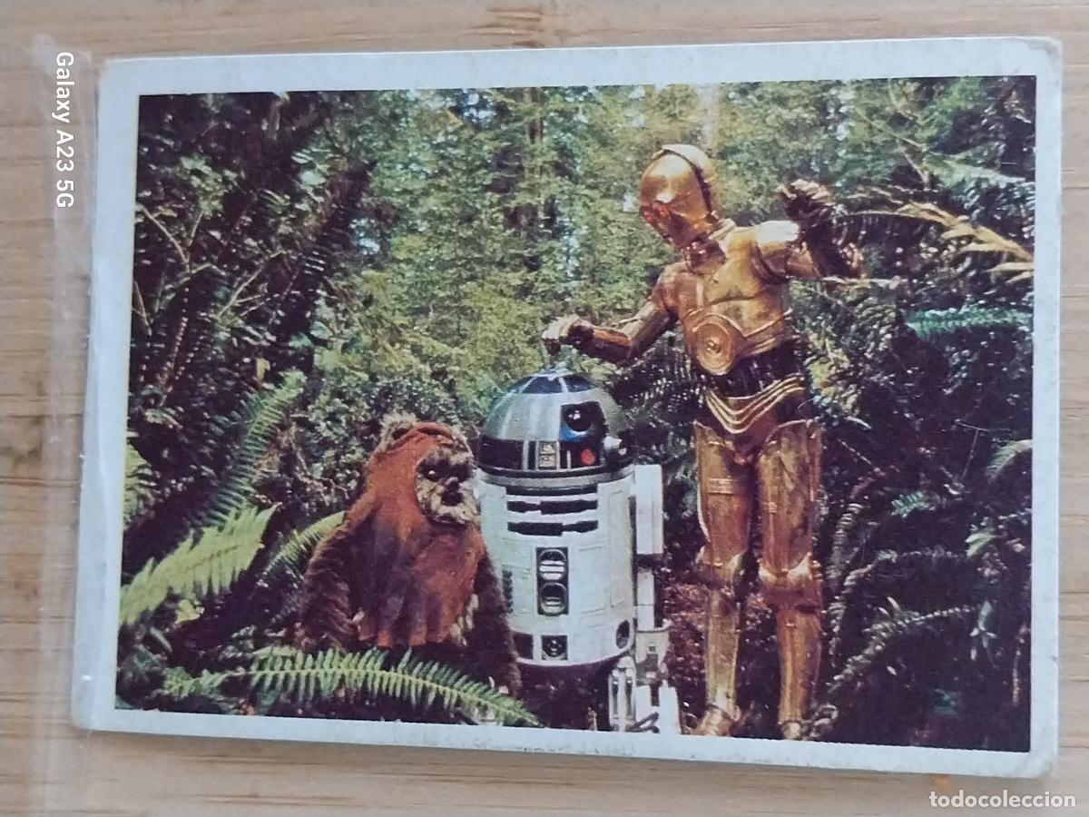 Coleccionismo cromos antiguos: RETORNO JEDI STAR WARS A&Ntilde;O 1983 PACOSA DOS 199 EWOK WICKET C3PO R2D2 HAN SOLO RECUPERADO ORIGINAL
