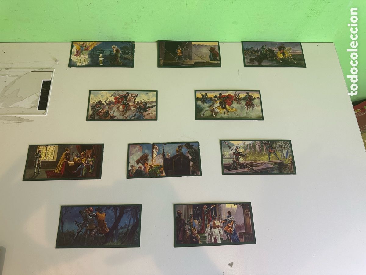 Coleccionismo cromos antiguos: Lote de 10 cromos antiguos enmarcados de Don Quijote de la Mancha