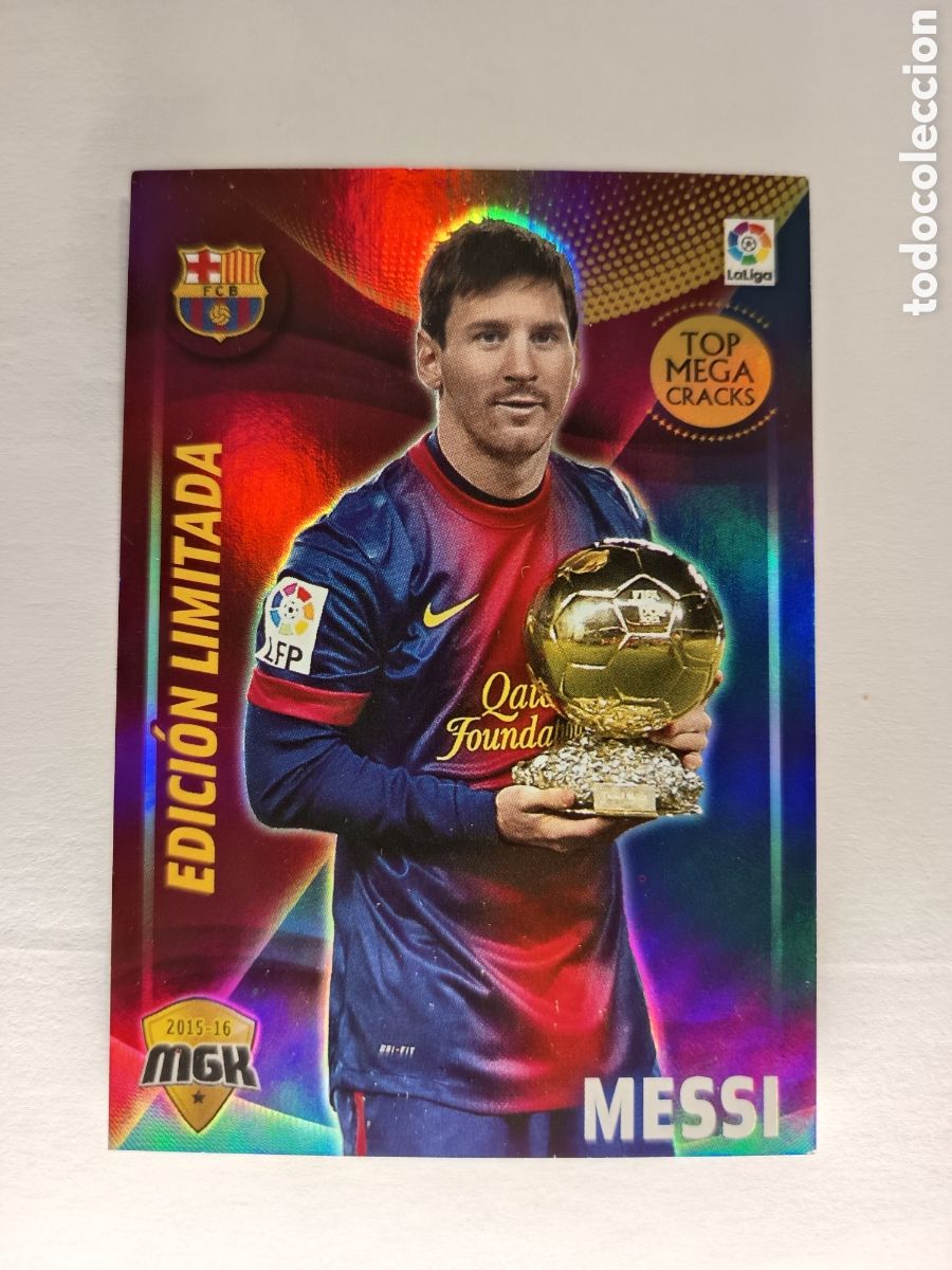Coleccionismo cromos antiguos: MESSI TOP MEGA CRACKS EDICI&Oacute;N LIMITADA MEGACRACKS PANINI 2015-16 2015 2016
