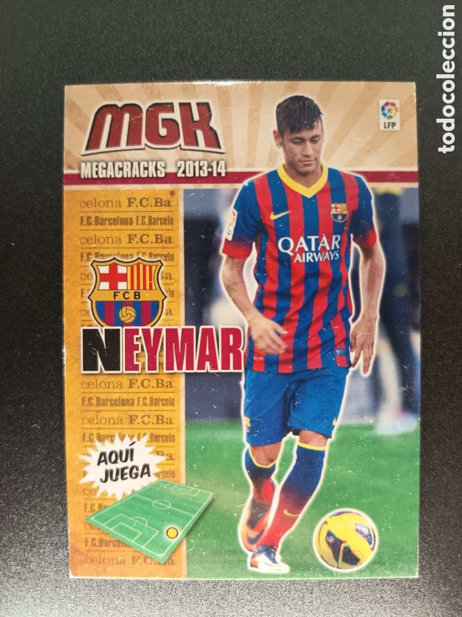 Coleccionismo cromos antiguos: 437 NEYMAR NUEVO FICHAJE FC BARCELONA MEGACRACKS PANINI 2013-14 2013 2014
