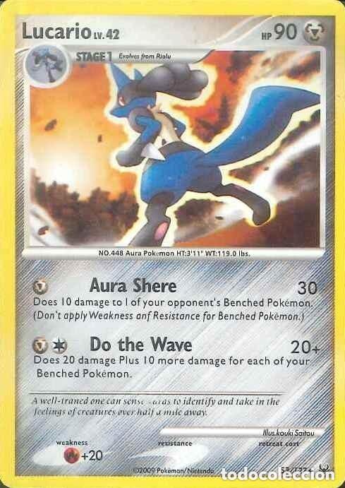 Coleccionismo cromos antiguos: CARTA - CARD - TARJETA - POKEMON - LUCARIO