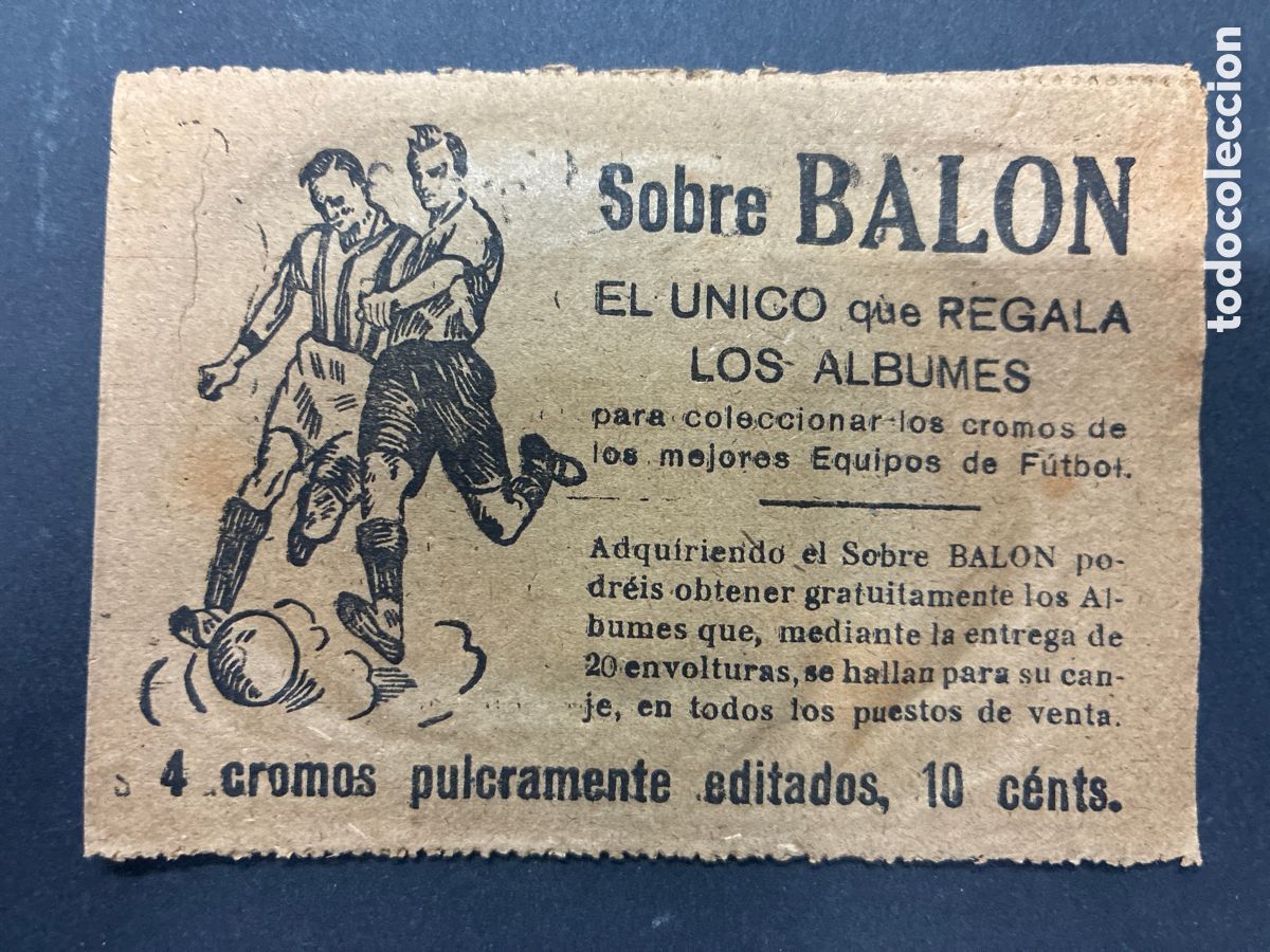Coleccionismo cromos antiguos: SOBRE CROMOS FUTBOL SIN ABRIR SOBRE BALON