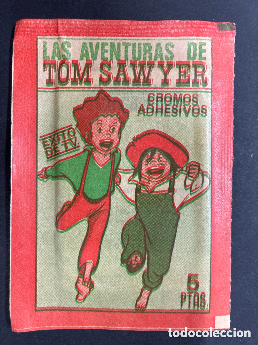 Collectable Antique Stickers: SOBRE CROMOS SIN ABRIR ALBUM SERIE T.V LAS AVENTUAS DE TOM SAWYER EDITORAL FHER