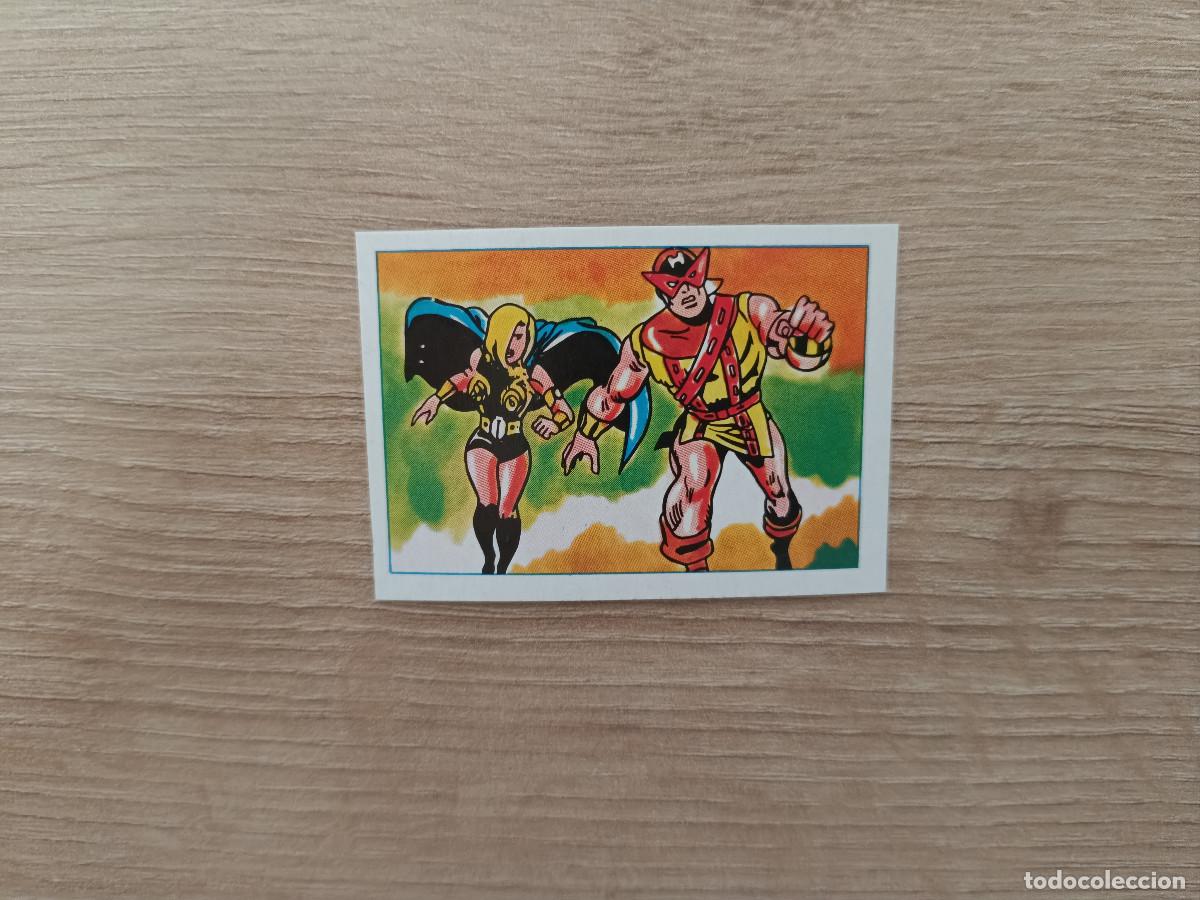 Colecionismo Cromos antigos: CROMO EDITORIAL FHER 1981 SUPERHEROES 47 WALKYRIA Y OJOS DE AGUILA SIN PEGAR NUNCA PEGADO D726